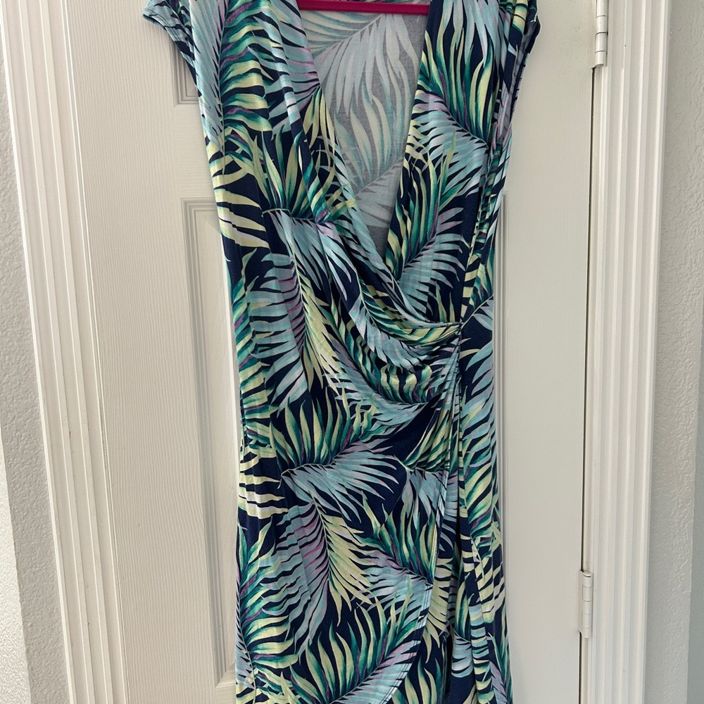Tommy Bahama Multicolor Leaf Pattern Dress